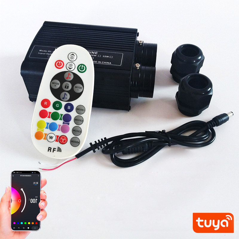 Double Head Tuya WiFi RF 32W RGB Color Changing Fiber Optic Light Engine